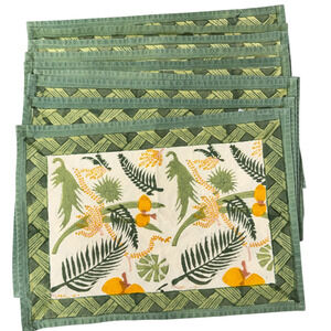 Couleur Nature Placemats Set of 9 Green Yellow Floral Flowers Botanical Paris